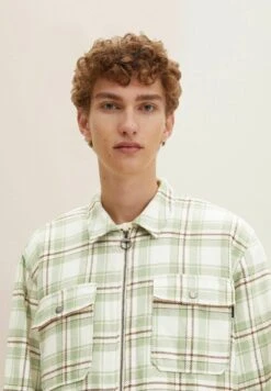 TOM TAILOR Denim Mit Karomuster  - Jas - Cold Green Beige Big Check -Syntia Delaney ca73f16b2db4496298f39703951e0999