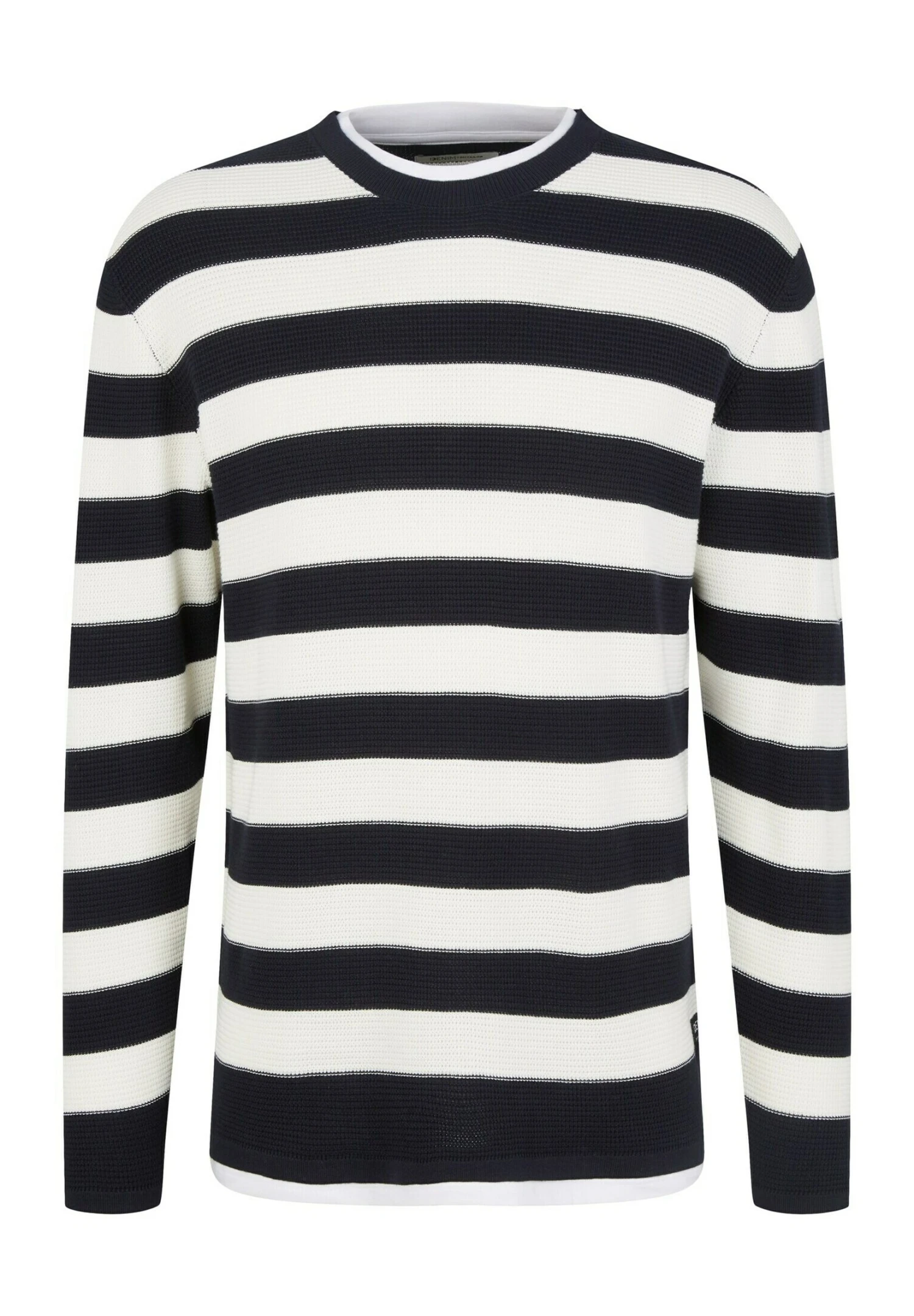 TOM TAILOR Denim Trui - Navy White Block Stripe 7 TOM TAILOR Denim Trui - Navy White Block Stripe - Afbeelding 5