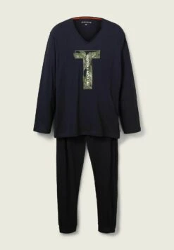 Tom Tailor Mit Logo Print Set - Pyjama - Blue Dark Solid -Syntia Delaney cd520a2ee1fc4f648283bf55ea550aea