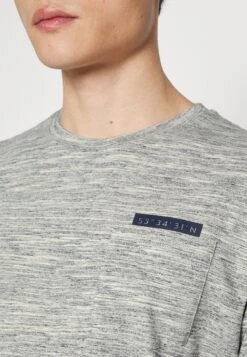 Tom Tailor Injected- T-Shirt Print - Vintage Beige/Navy -Syntia Delaney ceb758bbb2e149659f82165561a65e70