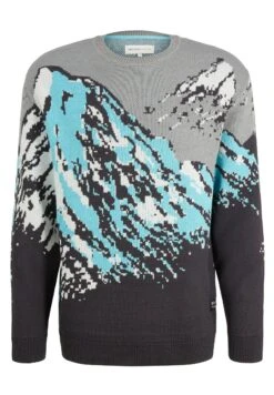 TOM TAILOR Denim Mit Berg - Trui - Grey Blue Jknit Jacqaurd