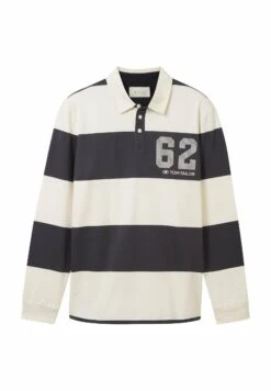 Tom Tailor Gestreift - Poloshirt - Navy Vintage Beige Stripe -Syntia Delaney d1d64b1a49a14be4ae4ab37f64e73b26