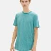 TOM TAILOR Denim Gestreiftes Long - T-Shirt Basic - Grün