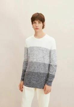 TOM TAILOR Denim Mit Stru - Trui - White Grey Structured Degrade