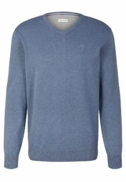 Tom Tailor Basic V Neck - Trui - Greyish Mid Blue Melange -Syntia Delaney d489ae99a9254da781c8a139a1cb48b9