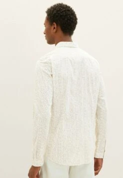 Tom Tailor Mit Allover-Print  - Overhemd - Beige Minimal Wording Design -Syntia Delaney d73e254e4c474b0b9ae23b94bd585811