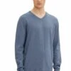 Tom Tailor Basic V Neck - Trui - Greyish Mid Blue Melange