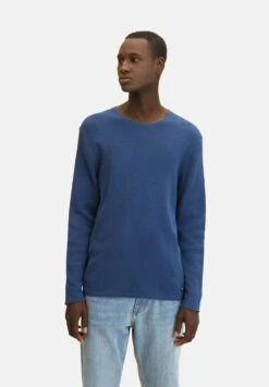 TOM TAILOR Denim Zigzag Structured Crewneck - Trui - Dark Duck Blue
