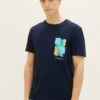 TOM TAILOR Denim T-Shirt Print - Sky Captain Blue
