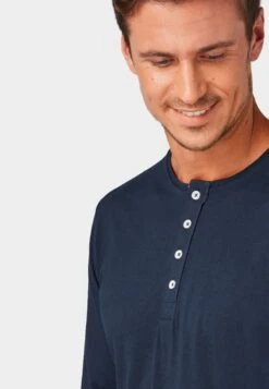 Tom Tailor Pijama - Pyjamashirt - Blue-Dark-Solide -Syntia Delaney de883c689a7346eb8516df6df056dee8