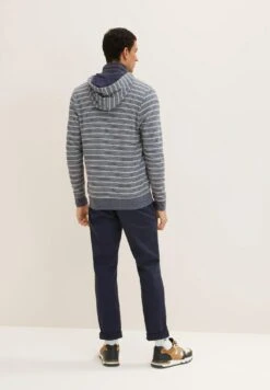 Tom Tailor Mit Kapuze - Sweater Met Rits - Bluegrey Twotone White Stripe -Syntia Delaney e29c3ea5e8384d24873296032abdfff8