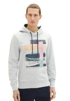Tom Tailor Printed - Hoodie - Light Stone Grey Melange -Syntia Delaney e4266c5b62424554a886164bddc416d2