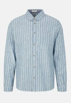 Tom Tailor Gemustertes- Overhemd - Blue Off White Navy Stripe -Syntia Delaney e6134733a5ac4950b4a39eea5dc09e26
