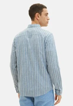 Tom Tailor Gemustertes- Overhemd - Blue Off White Navy Stripe -Syntia Delaney e631b322059847ac9ecf223d79451388