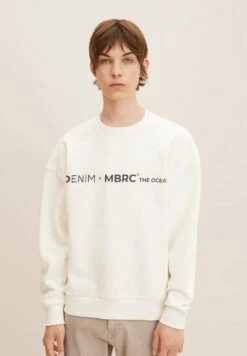 TOM TAILOR Denim Mit Logo Print  - Sweater - Soft Light Beige