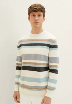 Tom Tailor Gestreifter - Trui - White Knitted Multi Stripe -Syntia Delaney e9bd8d1d768b4b99bd981d1a91dbaefa