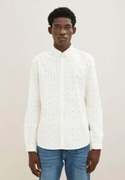 TOM TAILOR Denim Overhemd - Creme Small Boxes Print