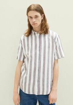 TOM TAILOR Denim Mit Streifen - Overhemd - White Navy Red Stripe