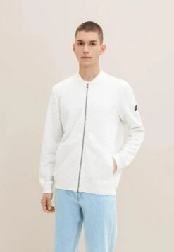 TOM TAILOR Denim Sweater Met Rits - Light Stone Grey Melange