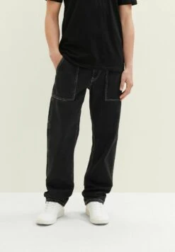 TOM TAILOR Denim Relaxed Fit Jeans - Used Dark Stone Grey Denim