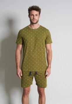 Tom Tailor Set Shorty - Pyjama - Grün Mittel Allover