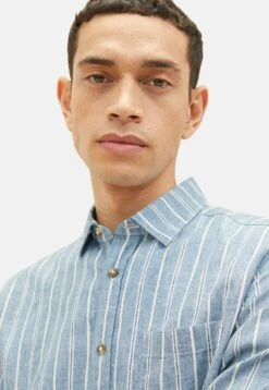 Tom Tailor Gemustertes- Overhemd - Blue Off White Navy Stripe -Syntia Delaney f979402278774bc0b1aa099b3d8c81c4