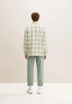 TOM TAILOR Denim Mit Karomuster  - Jas - Cold Green Beige Big Check -Syntia Delaney fd38314672bd46b49adb8409e0bdb548
