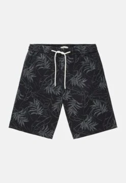 TOM TAILOR Denim Gemusterte Bermuda - Shorts - Black Tonal Leaf Lines Print -Syntia Delaney ffbe4fd9d8ce45399590db490f813beb